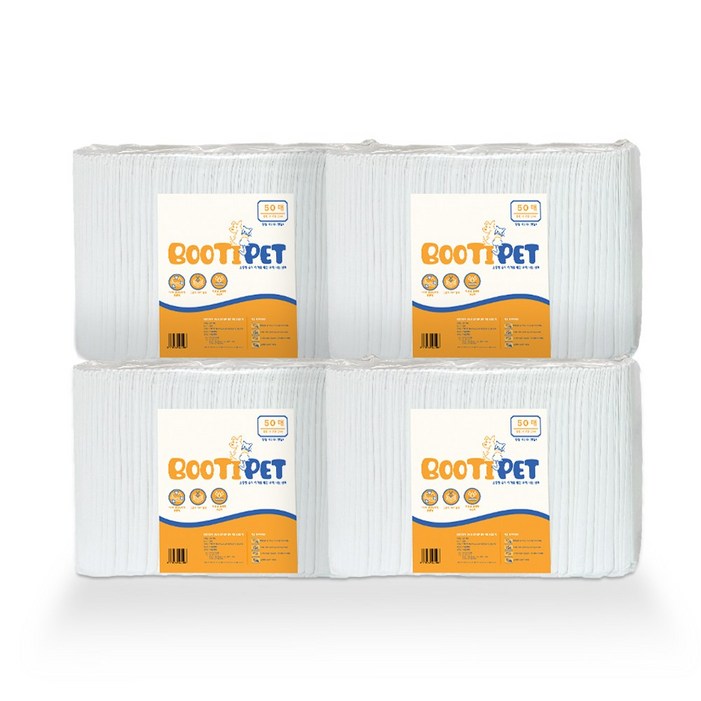 부티펫 가성비 대형 배변패드 큰패드 52g,200매,SAP 3g, 4개, 50개입 부티펫 가성비 대형 배변패드 큰패드 52g,200매,SAP 3g, 4개, 50개입