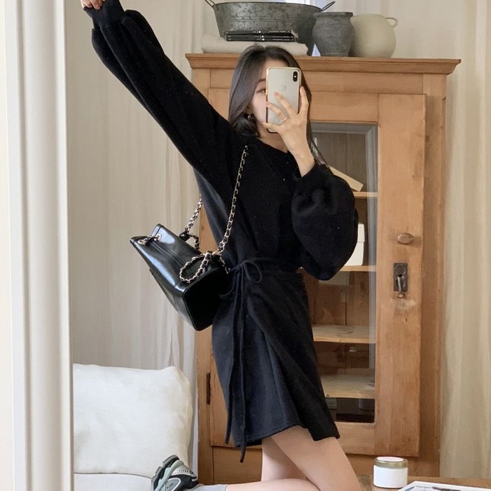 떳다그녀 쉐딩 랩 원피스