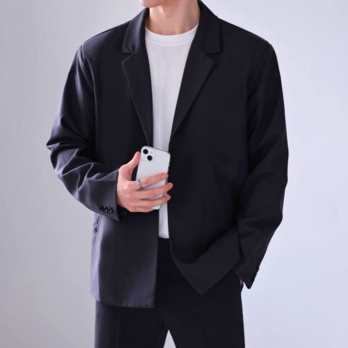 이브 남성용 오버핏 싱글 쿨 블레이져 자켓