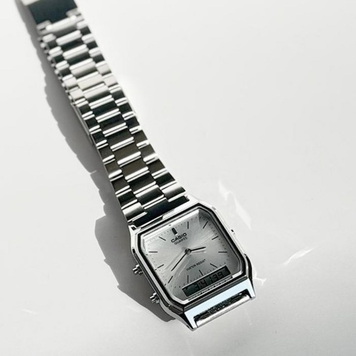 CASIO 카시오 AQ230A7AMQY 클래식 손목시계 실버