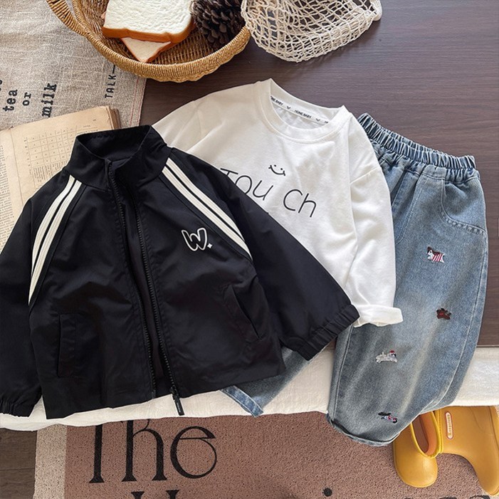 뽀뽀뽀 아동복 유아 애니띵 3종세트 자켓긴팔티청바지 남아 키즈 아동 아기 봄 가을 외투 옷 청바지