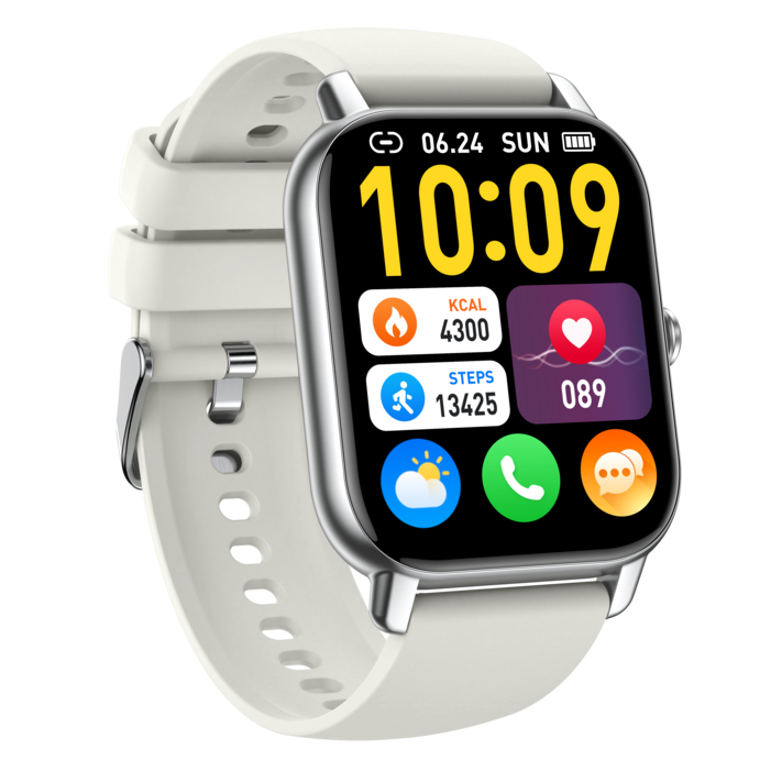 Donerton 블루투스 통화 스마트워치 P66 초등학생 아동시계 스포츠워치 한글판, 블루투스, 4.699cm, 흰색