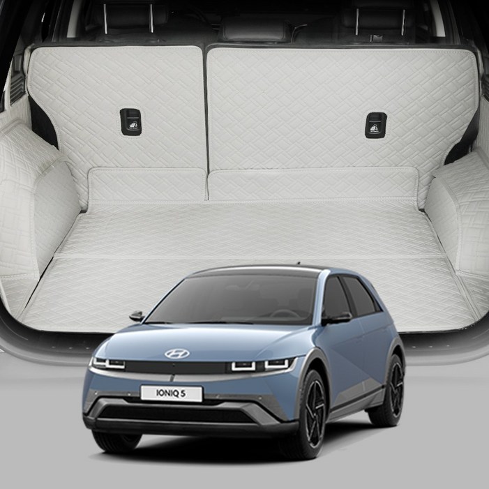 증정 이벤트디테일링 우븐블럭 트렁크매트 현대 더 뉴 아이오닉5 FL, 그레이 x 실버