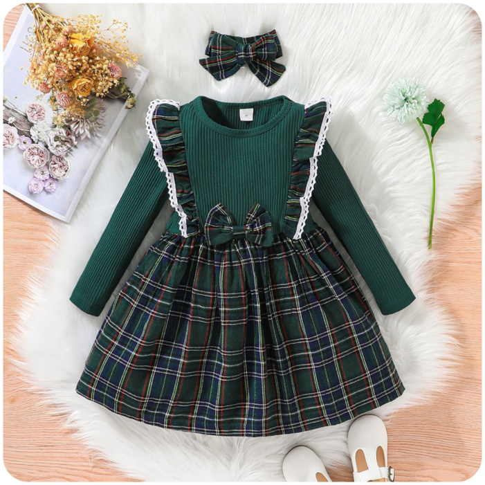또또데이 여아 체크 원피스 100140 크리스마스 하객룩 명절
