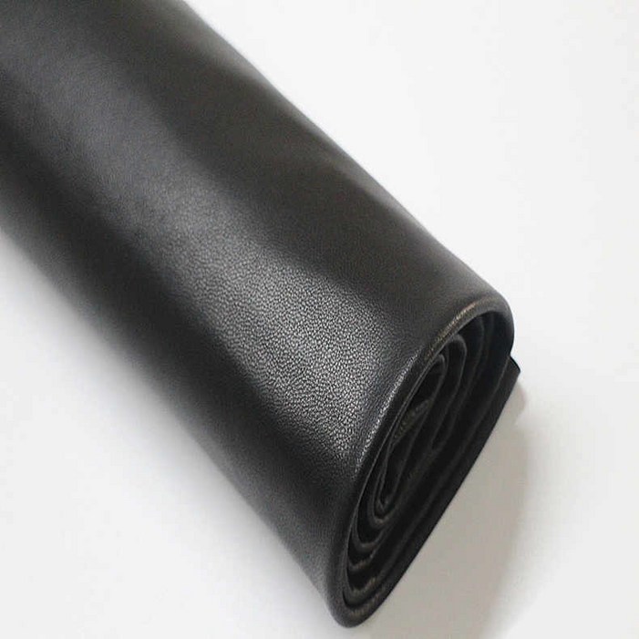 레이어 양가죽 의류 탑 블랙 초박형