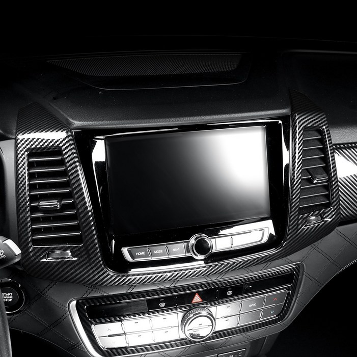 유투카 호환 렉스턴 스포츠 스포츠 칸 튜닝 센터페시아 송풍구 커버 우드 카본 몰딩 용품, 리어송풍구