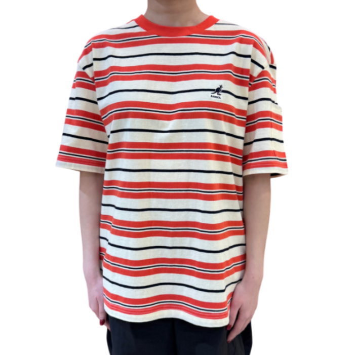 [국내정식매장] 캉골 반팔 티셔츠 Kangol 프렌들리 스트라이프 2769 오렌지