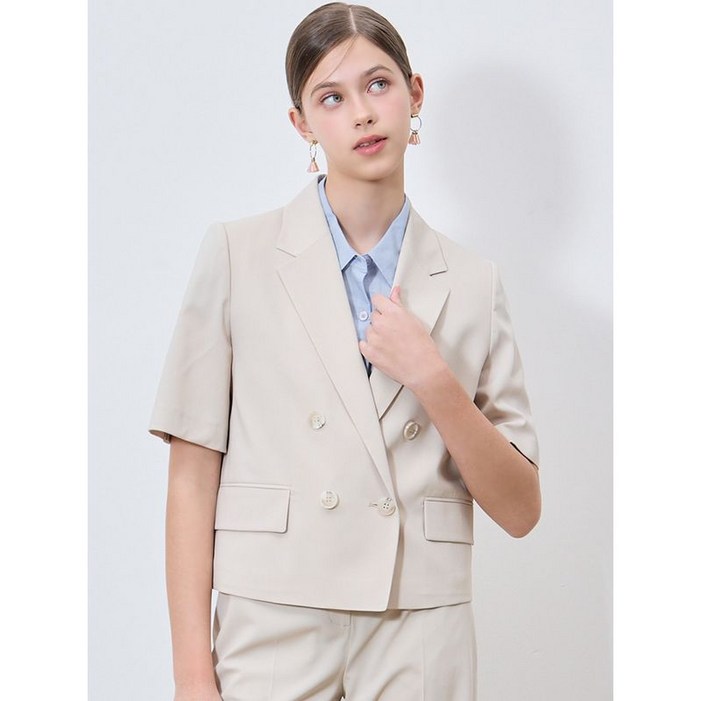 쉬즈미스 더블 브레스티드 반팔 재킷  택가격  318000원