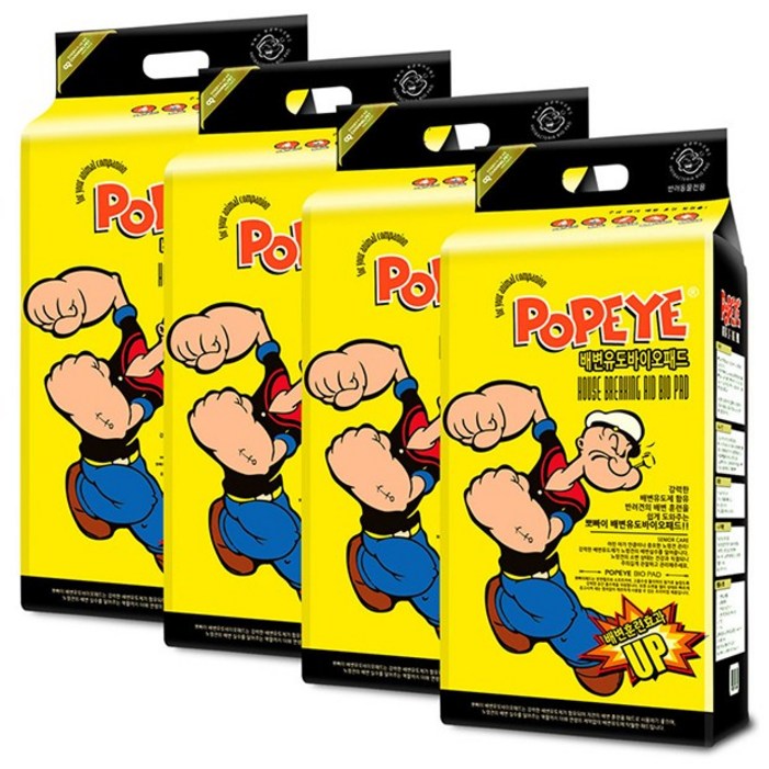 뽀빠이 반려견 바이오 패드 배변유도 50매입, 4개, 50개입