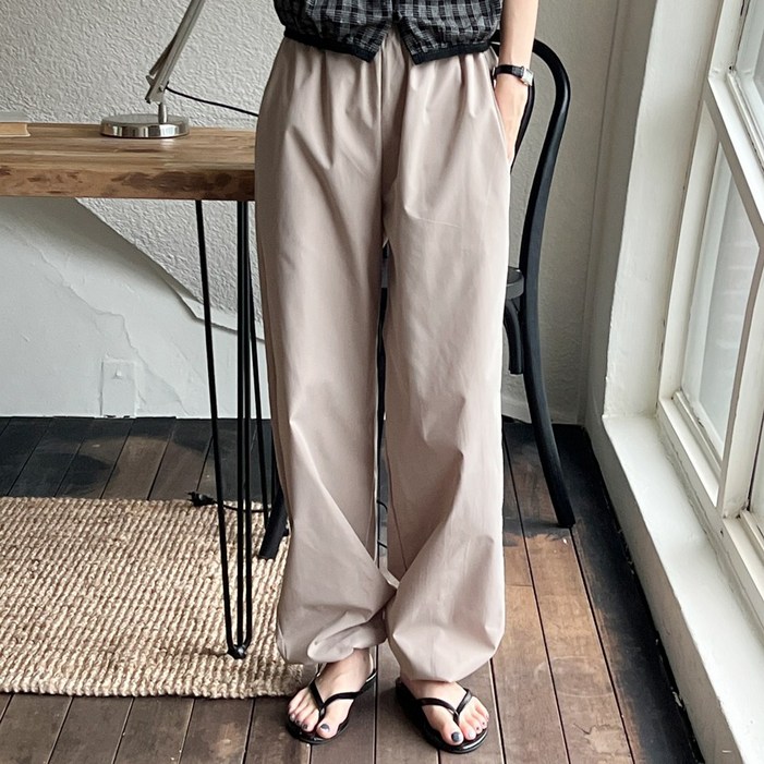 자체제작앤샵 르벳 아노락 밴딩 와이드 조거 투웨이 팬츠5color