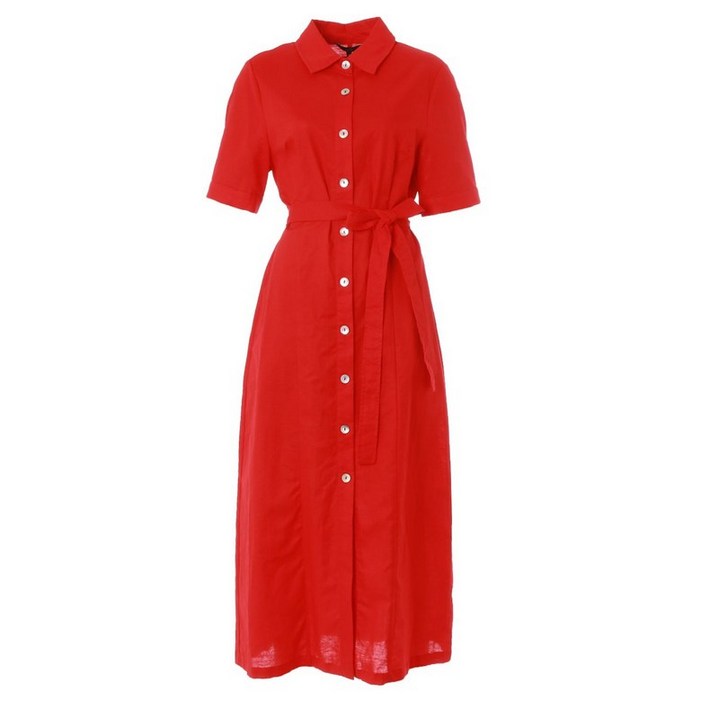 백화점 정품 에이비에프지 원피스 벨티드 슬림핏반팔마롱원피스 APY2QO04F