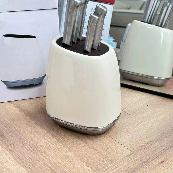 나이프 홀더 칼 보관함 7조각 세트 화이트 스테인레스 스틸 주방 스토리지 정리함 칼걸이