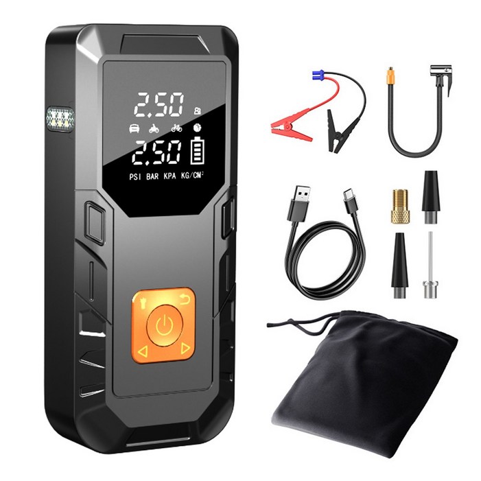 ZOZOFO 자동차 공기 펌프  비상 시동 전원 일체기 오토바이 전동 공기 주입기 차량용 강력 시동 점프 장치