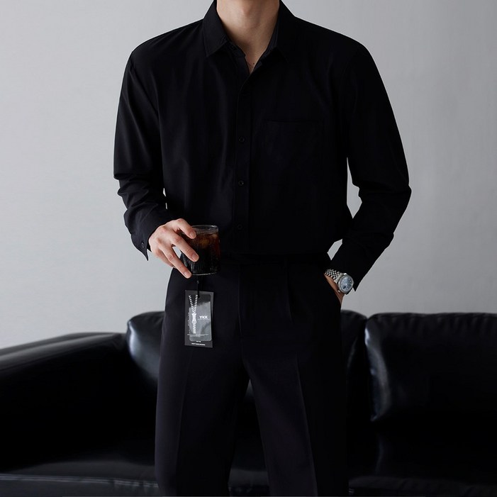 베이직바이블 남자 구김없는 셔츠 가을 정장 남성 빅사이즈 드레스 링클프리 와이셔츠 빅사이즈(10color)