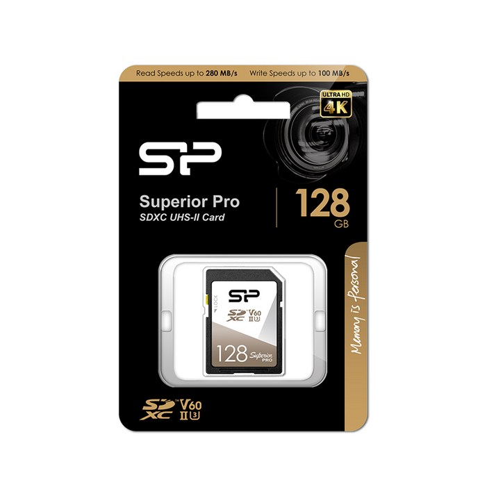 실리콘파워 마이크로SDXC Superior Pro UHSII U3 V60 4K UHD 128GB100280MB, 1개, 128GB