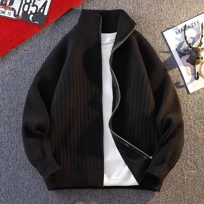 휠렉스 남성 신상 하이넥 집업 루즈핏 니트 가디건 J243