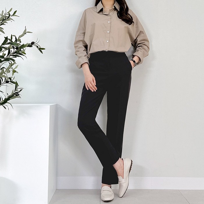 핏이 예쁘고 편한 어반이지 뒷밴딩팬츠 숏기본롱 3기장 빅사이즈여성의류 여성 스판 슬랙스 키작녀바지