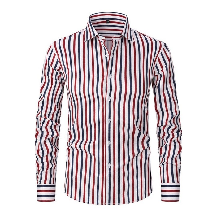 해피유통 남성  비즈니스 정장 스트라이프 냉장고 긴팔 셔츠 jhlyl