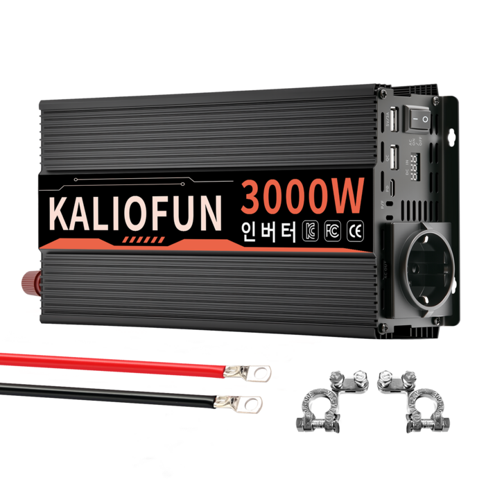 KALIOFUN 인버터 KC 인증 차량용 전력 변환기 220V 60HZ USBC 포트
