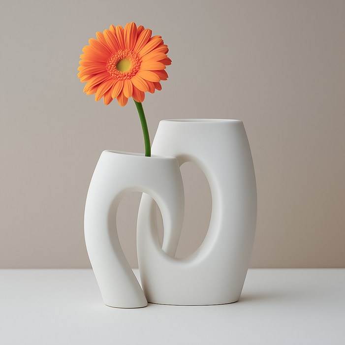 거실 사무실 인테리어 플라워 아트 도자기 장식 화병