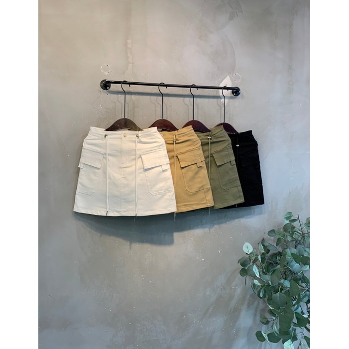씨샵인더룸 에퍼 지퍼 2가지 길이 카고스트링 미니스커트 4color