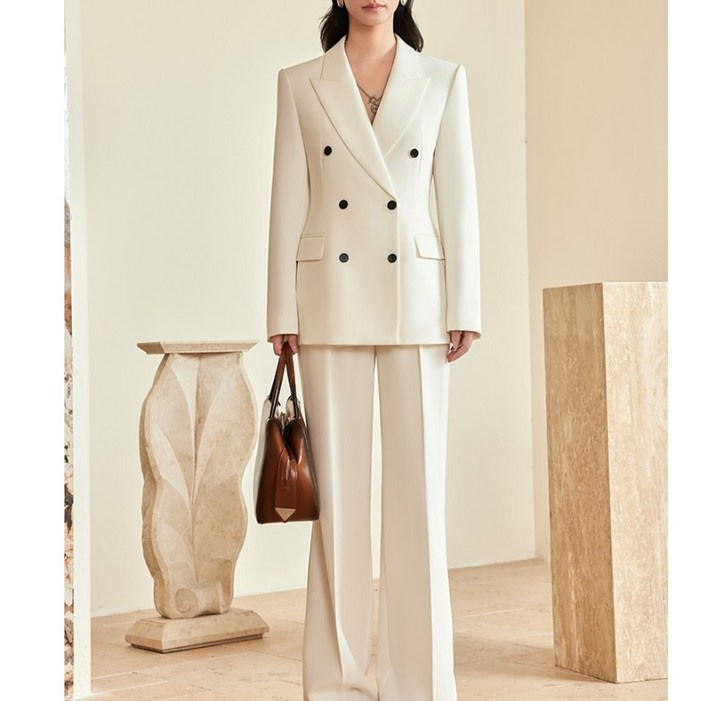 웨딩수트 와이드팬츠 여성 정장세트 더블자켓 신부예복 피로연 투피스