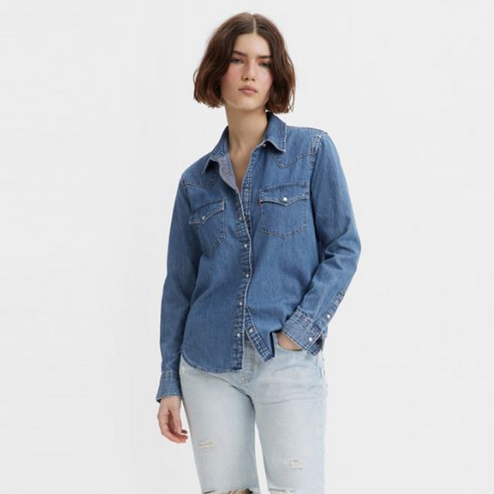 리바이스 여성 얼티밋 웨스턴 클래식 데님셔츠 86832-0018