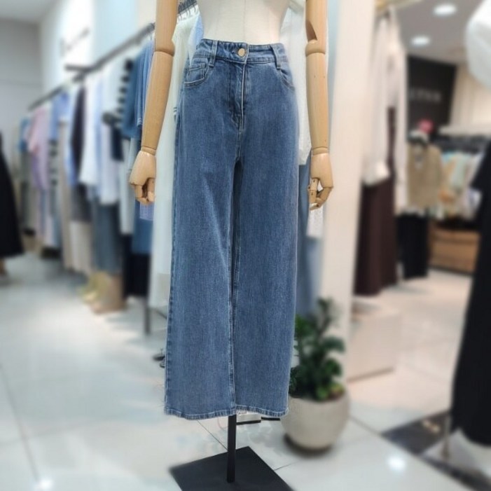 잇미샤 잇미샤  워시드 스트레이트 데님 팬츠(ITO9DPT770)