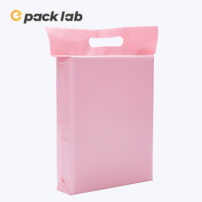 epacklab LDPE 0.07T 두꺼운 택배봉투 핑크 손잡이형 방수 포장봉투 강력접착 찢김방지 쇼핑몰 택배용