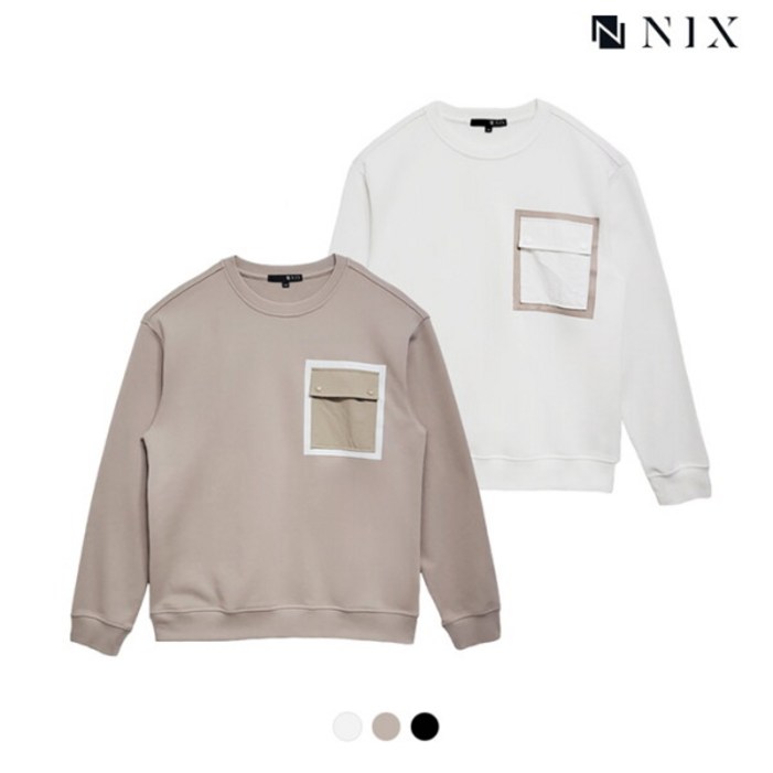 닉스 NIX유니 타소재 포켓 맨투맨 FNQSCTM751P