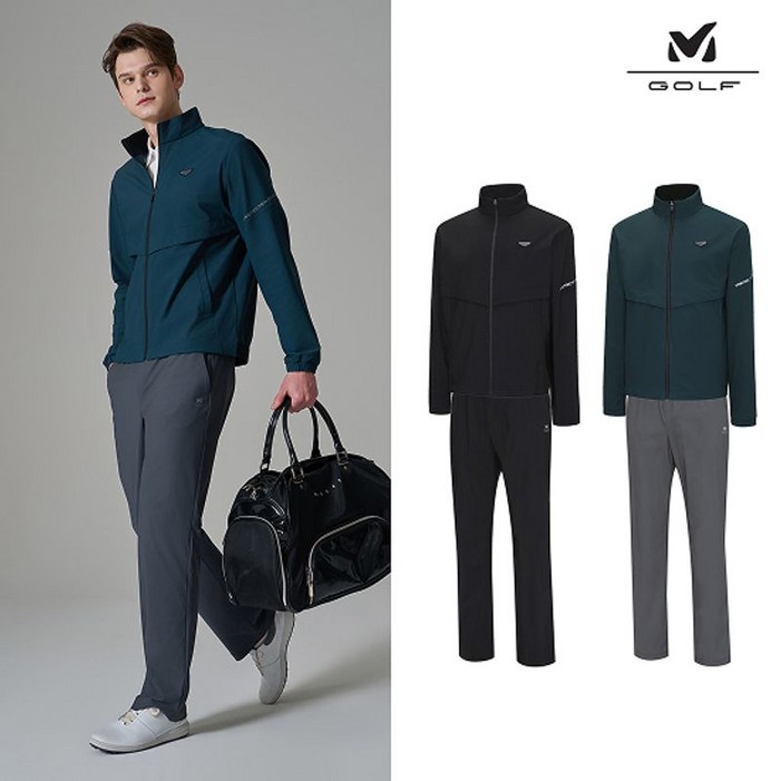 밀레골프 트리코트 집업 셋업 2종