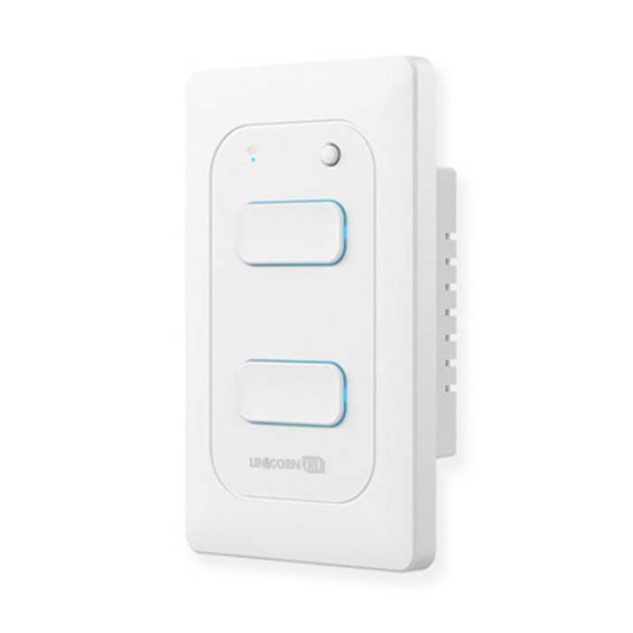 유니콘IoT 2구 스마트방식 벽스위치 무선원격제어 자동불끄기 WIFI방식 TSSW2, 화이트, 1개, mm