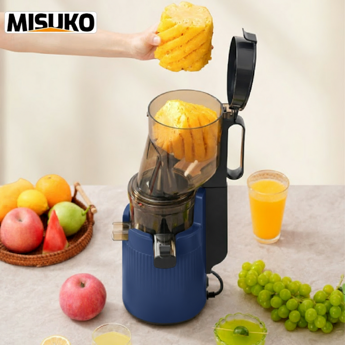 원액 착즙기 130mm 대구경 저속 고경도 채소과일 착즙 저소음 세척용이성, 블루Blue