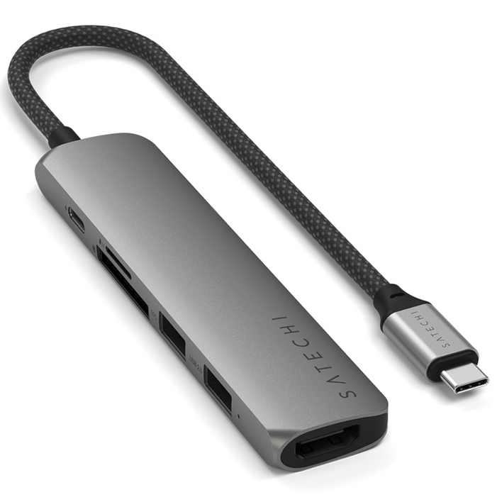 사테치 C타입 6in1 알루미늄 초슬림 멀티 허브 10Gbps, 1개