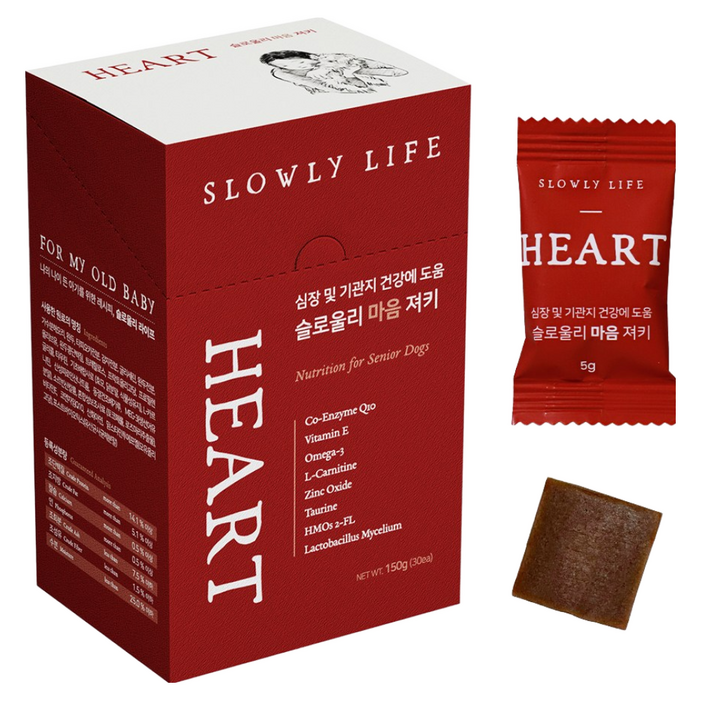슬로울리라이프 마음 노견 강아지 심장 영양제 1세트, 1개 슬로울리라이프 마음 노견 강아지 심장 영양제 1세트, 1개