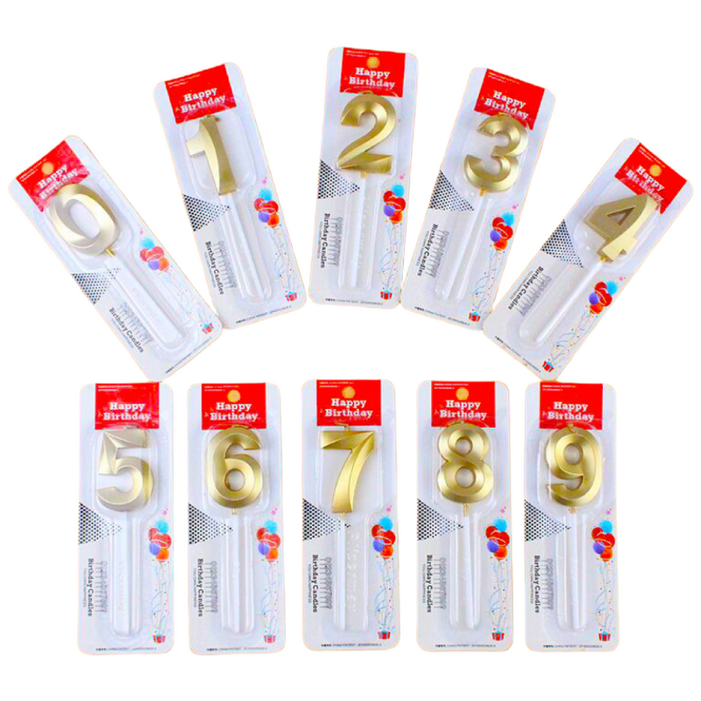 빅사이즈 생일초 케이크픽 특이한 메탈릭 골드 숫자초, 80, 1세트, 30g