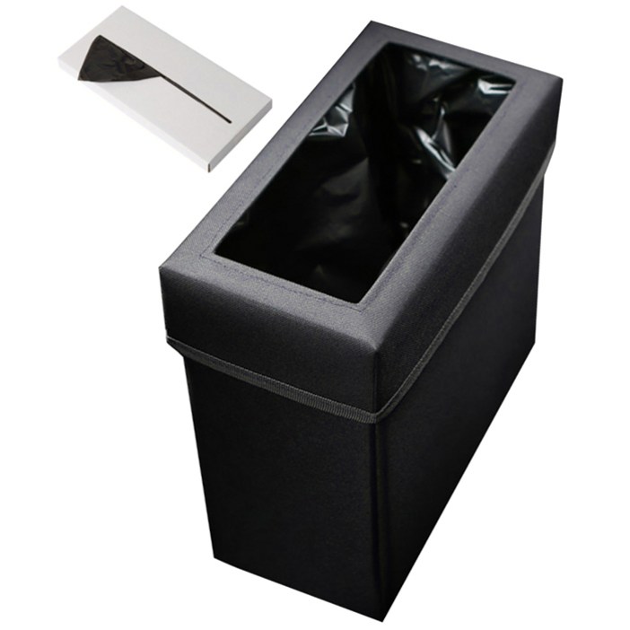 케이엠모터스 알라딘 차량용 쓰레기통 블랙  비닐 50p, 1세트