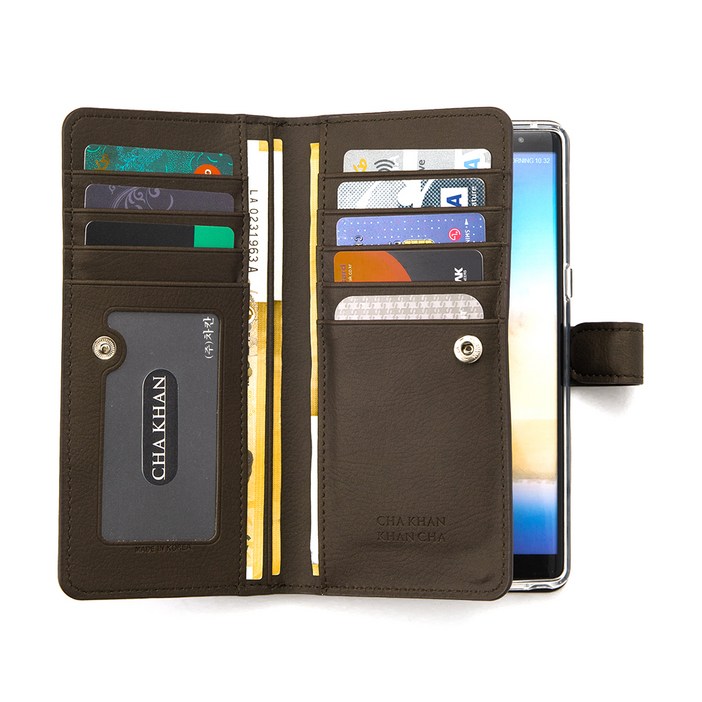 칸차 쿤 양면 지갑형 가죽 다이어리 휴대폰 케이스
