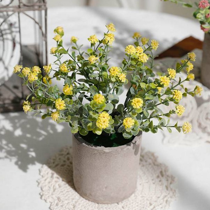 미스모네 홈카페 생화같은 테이블 미니 인조 조화 꽃화분