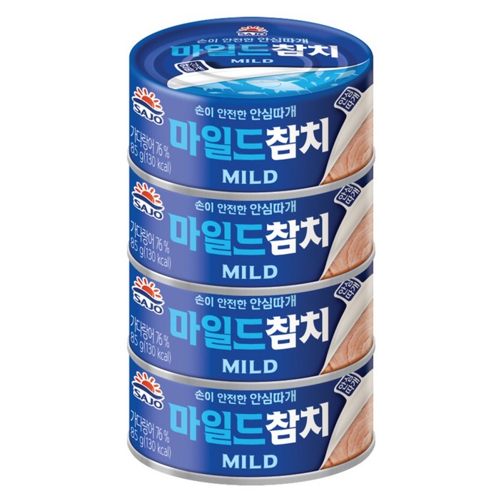 사조참치 마일드참치, 85g, 4개