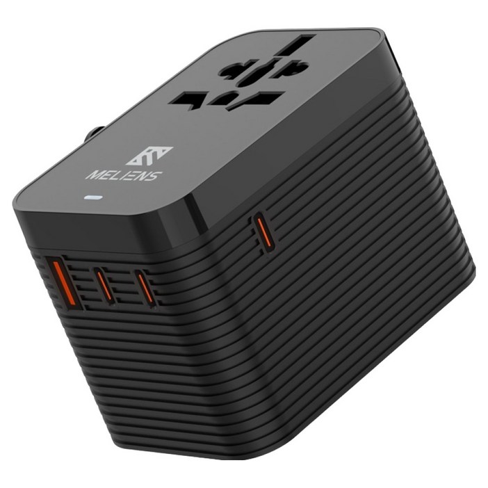 멜리언스 해외 여행용 초고속충전 멀티어댑터 블랙 PD65W_M2, 1개