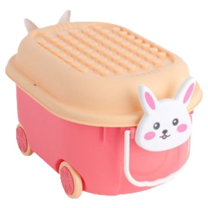 델리리움 바퀴달린 이동식 동물 디자인 장난감 정리함 토끼