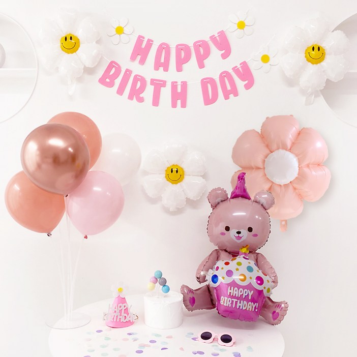 코멧 곰돌이 생일파티 파티풍선 세트