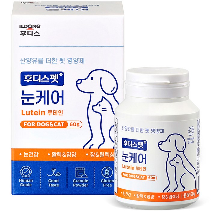 일동후디스 반려동물 후디스펫 눈케어 루테인 산양유 60g, 군고구마맛, 1개, 눈물 개선눈건강