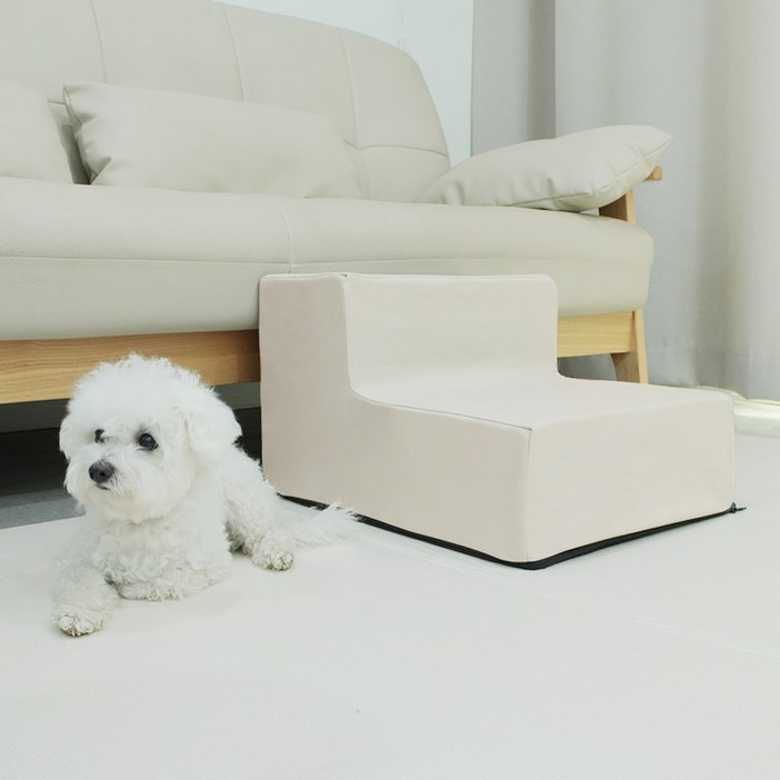 딩동펫 반려동물 바이엘 가죽 방수 논슬립 계단 2단