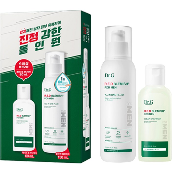 닥터지 레드 블레미쉬 포맨 올인원 플루이드 150ml + 클리어 스킨 워시 60ml, 210ml, 1세트