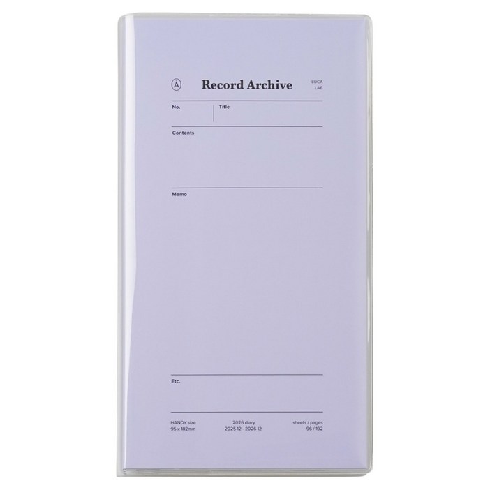 루카랩 2026년 레코드 아카이브 불렛저널 핸디 다이어리