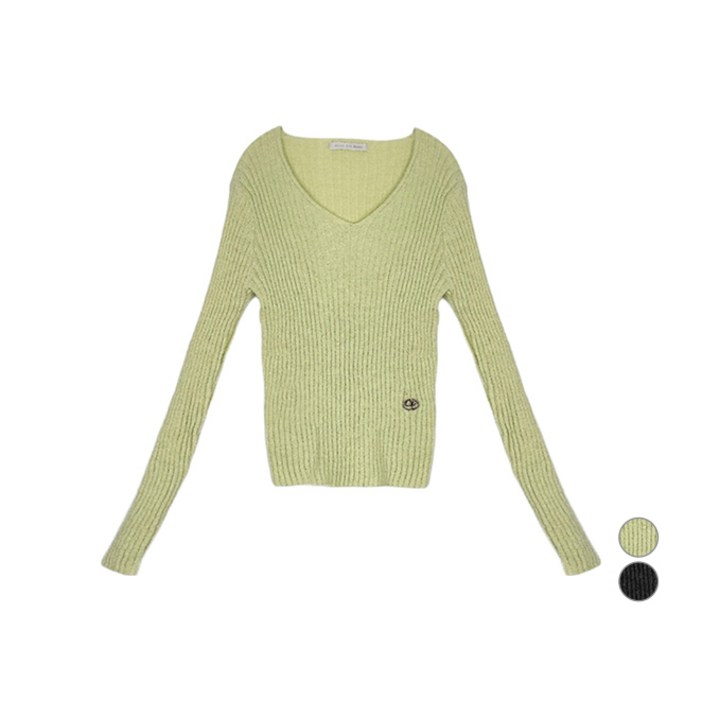 올리브데올리브 여성용 브이넥 슬림 골지니트