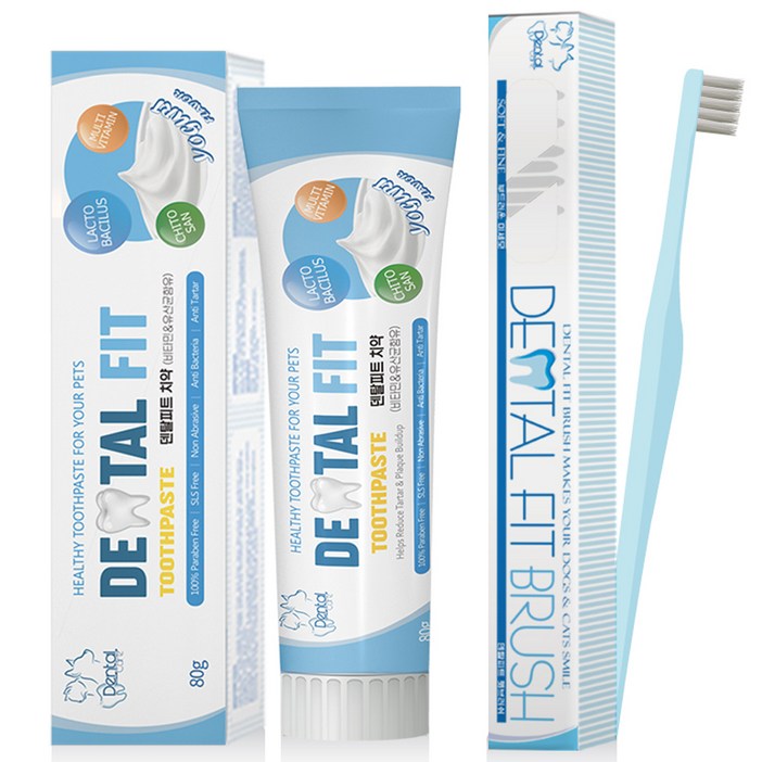 덴탈피트 반려동물 칫솔치약세트 80g