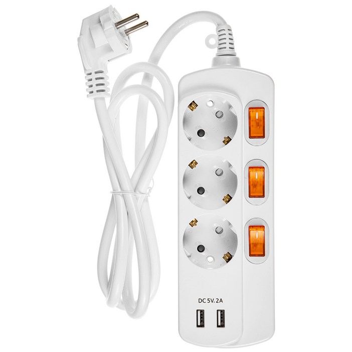 홈플래닛 멀티탭 3구 + USB 2포트